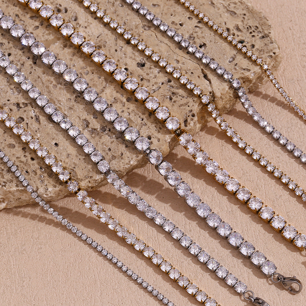 Wholesale Gold and silver zircon-set Stainless Steel Bracelets