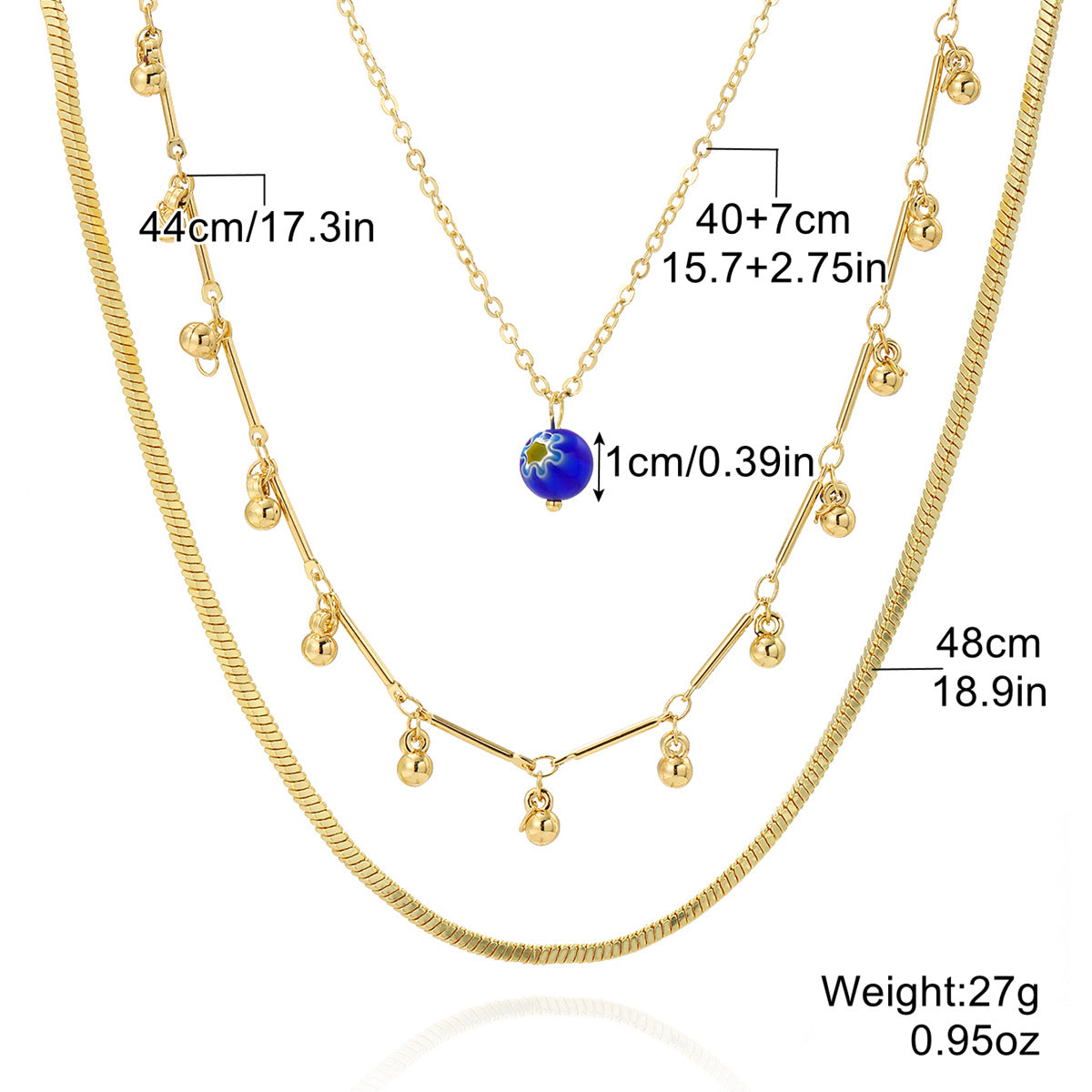 Wholesale Five-pointed Star Stacked Zircon Metal Multi-layer Necklace Jewelry Set