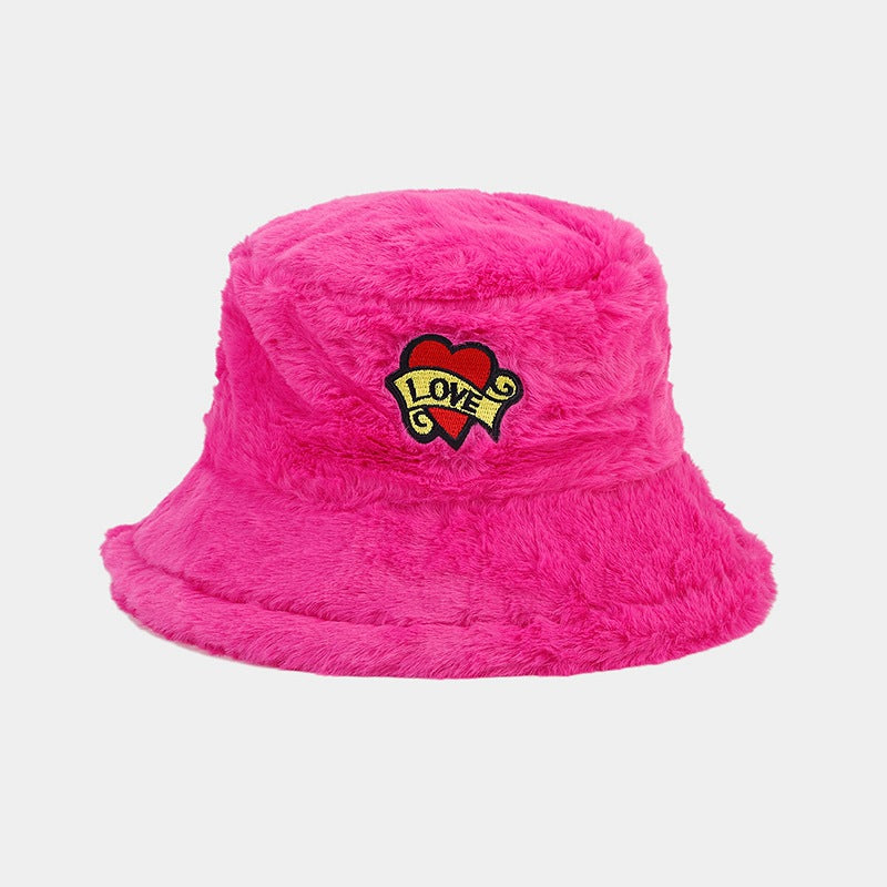 Wholesale Love Letters Bucket Hat Plush Hat