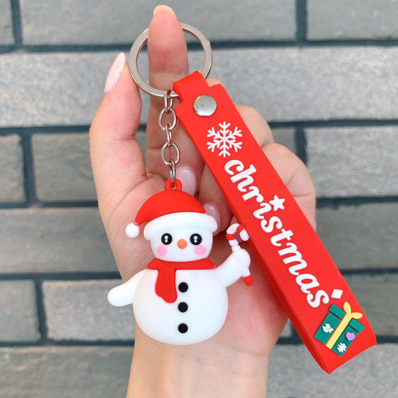 Wholesale Santa Claus Christmas Snowman Elk Silicone Keychain