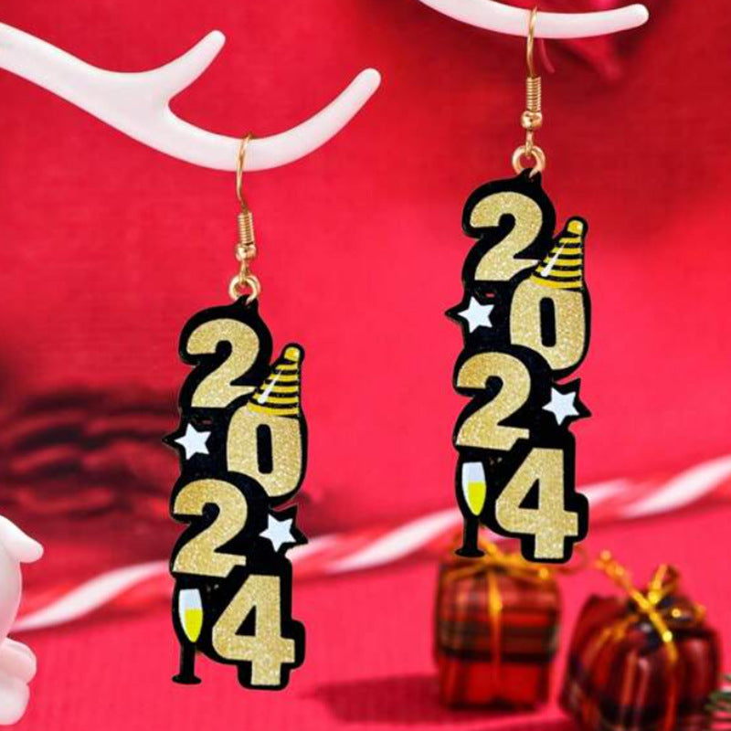 Wholesale 2024 Digital Earrings Female