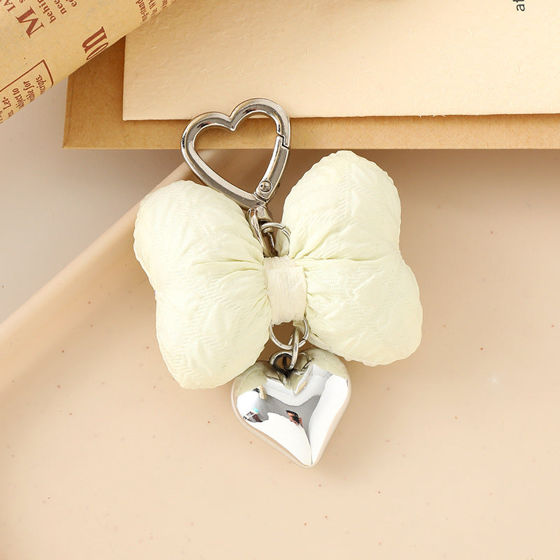 Wholesale New Cotton Leather Bow Mobile Phone Pendant High-end Sense Bag Keychain Hanging Women