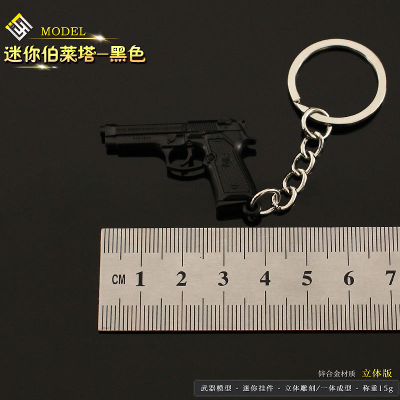 Wholesale small size Alloy Pistol Model Mini Bull Keychain Pendant