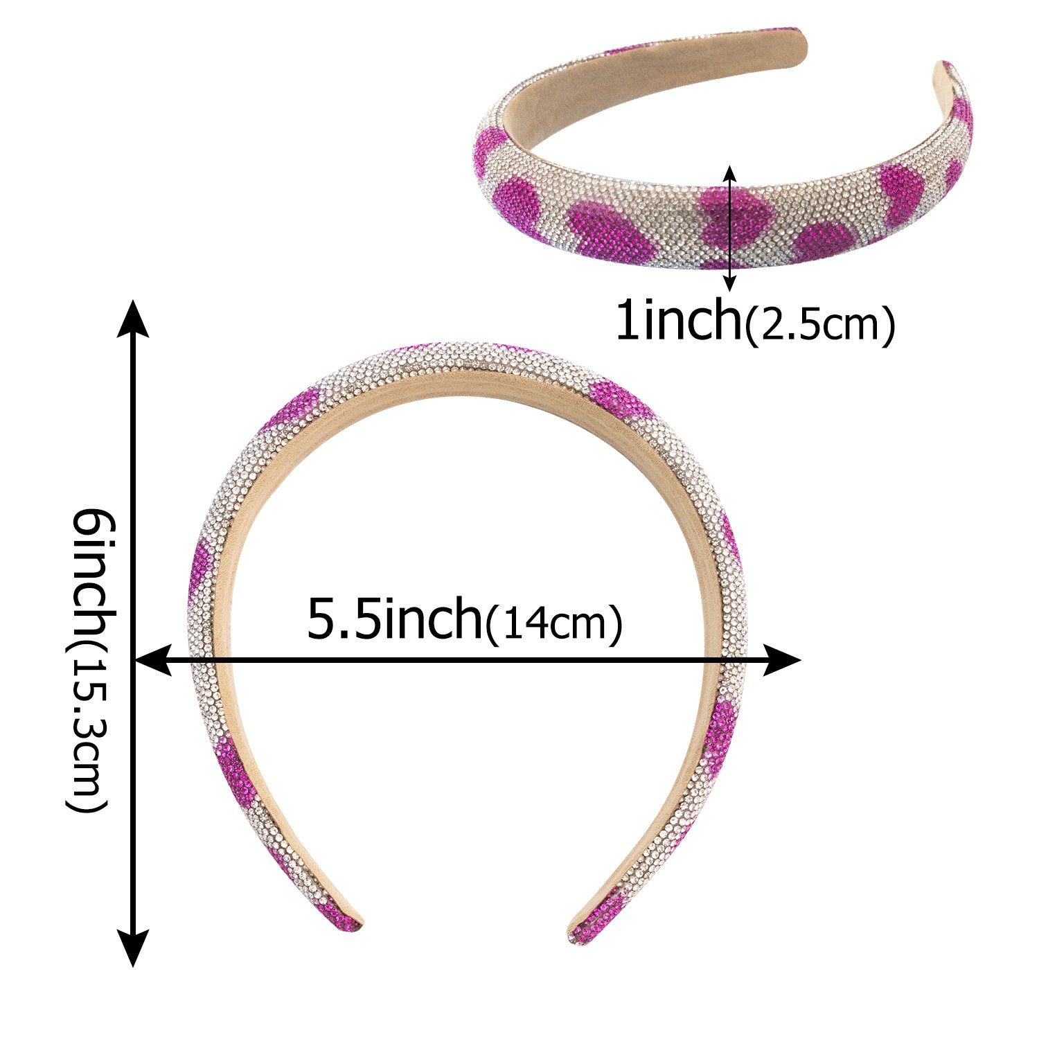 Wholesale Sponge Perm Diamond Love Two-color Headband