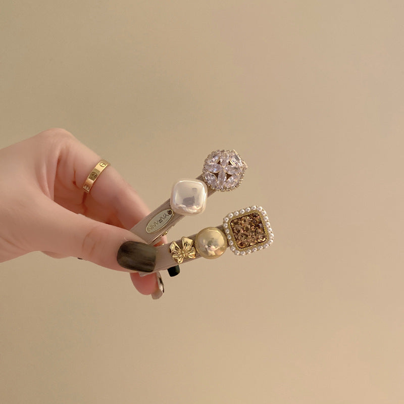 Wholesale Vintage Pearl Rhinestone Duckbill Clip