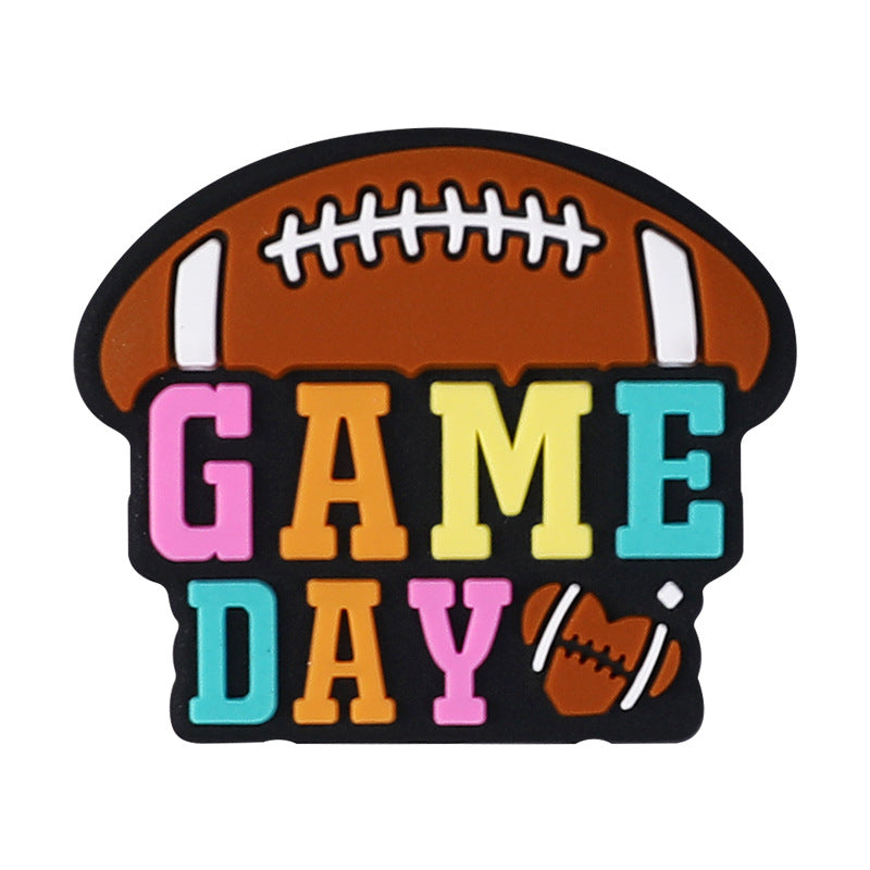 Wholesale 20pcs Epoxy Cartoon Football Silicone Personalized Beads