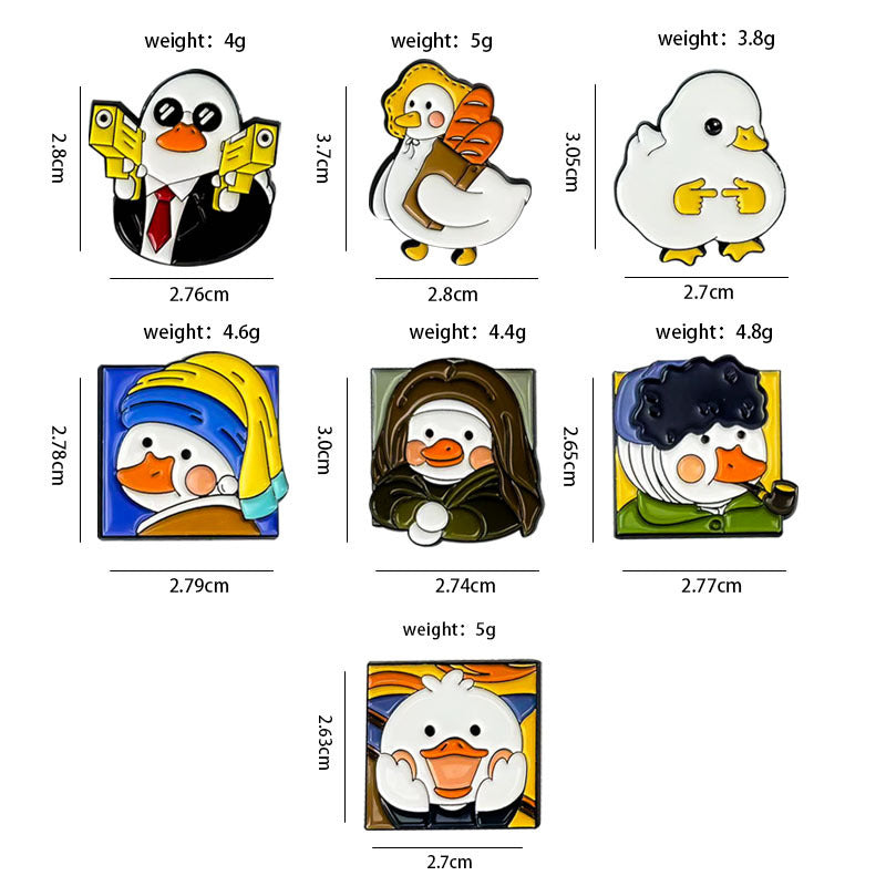 Wholesale Cute and diverse cartoon duck badge brooch