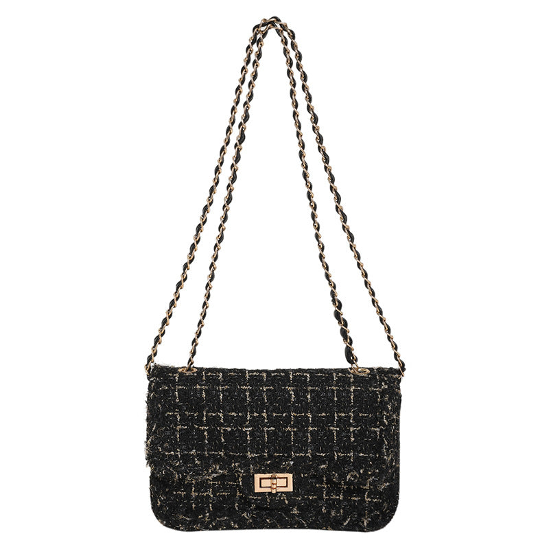 Wholesale The New Small Fragrance Weave Temperament Chain Shoulder Bag