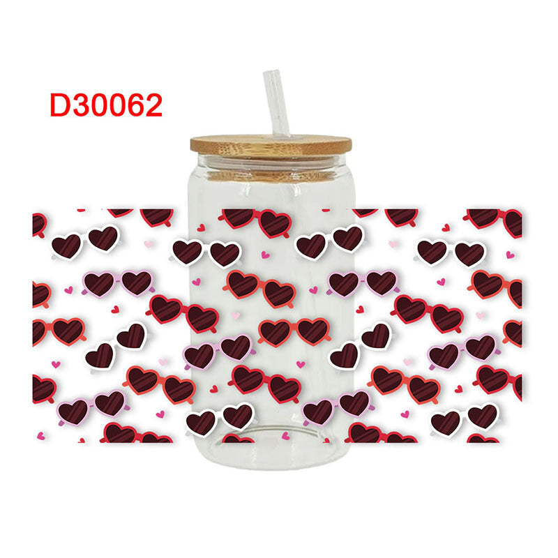 Wholesale Pink Bow Love Valentine's Day 16oz Cup UV DTF Wraps