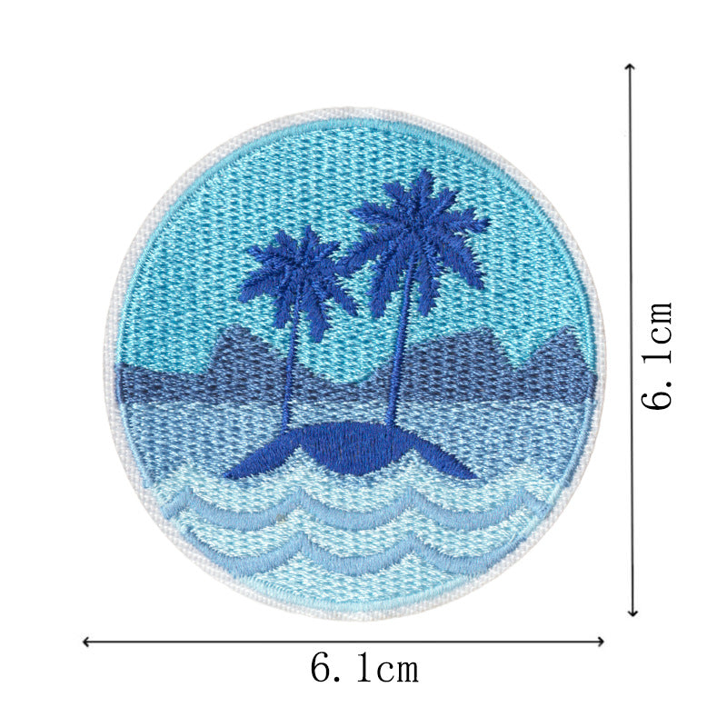 Wholesale Wave Beach Embroidery Surfing Girl Embroidery DIY Patches