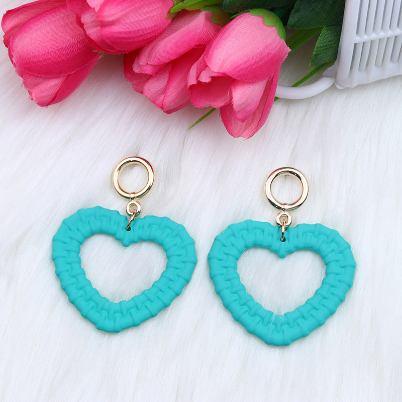 Pendientes de acrílico de color tejido de color caramelo al por mayor Pendientes acrílicos