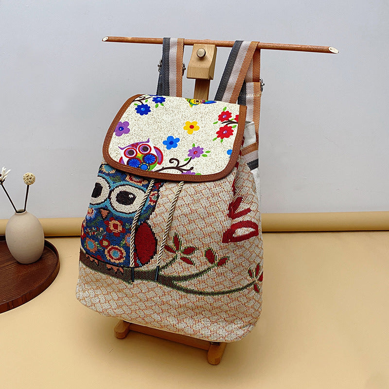 Wholesale Canvas Embroidery Knit Backpack