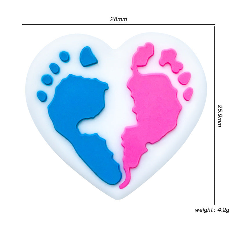 Wholesale 10pcs heart-shaped footprint focal beads