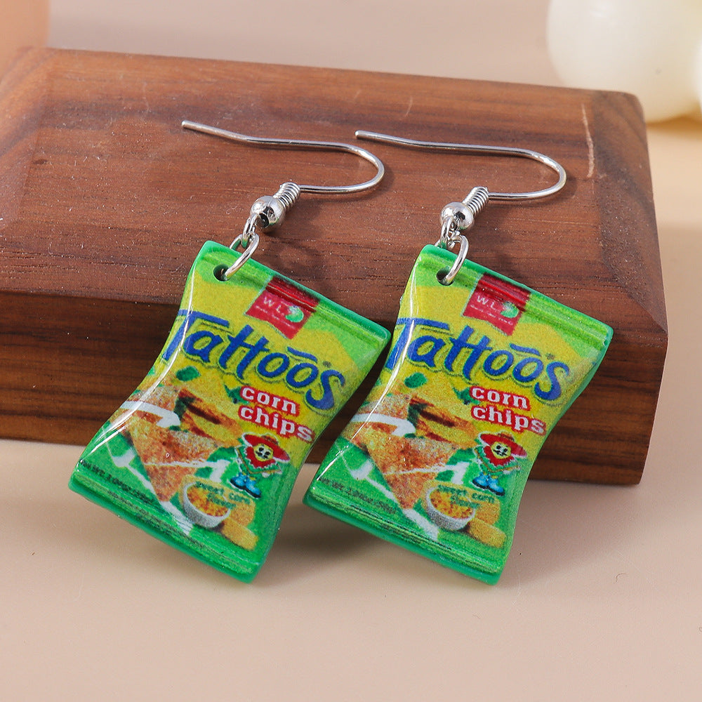 Wholesale Personalized Cartoon Cute Potato Chip Earrings