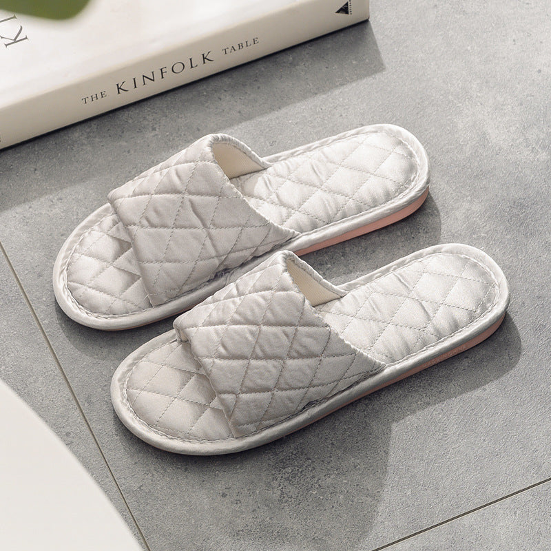 Zapatillas de casa brillantes de seda TPR de seda al por mayor