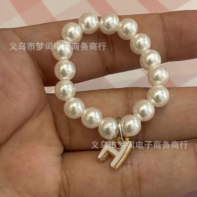 Wholesale 26 letter pearl necklace Doll Accessories