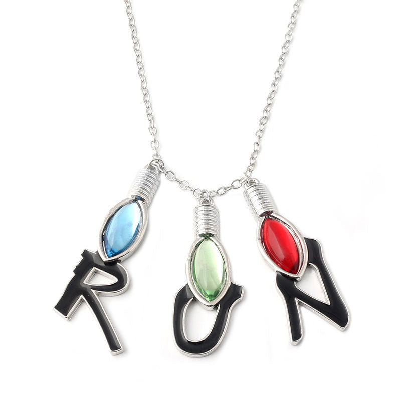 Wholesale Film Season Necklace Bulb Letter Pendant Necklace