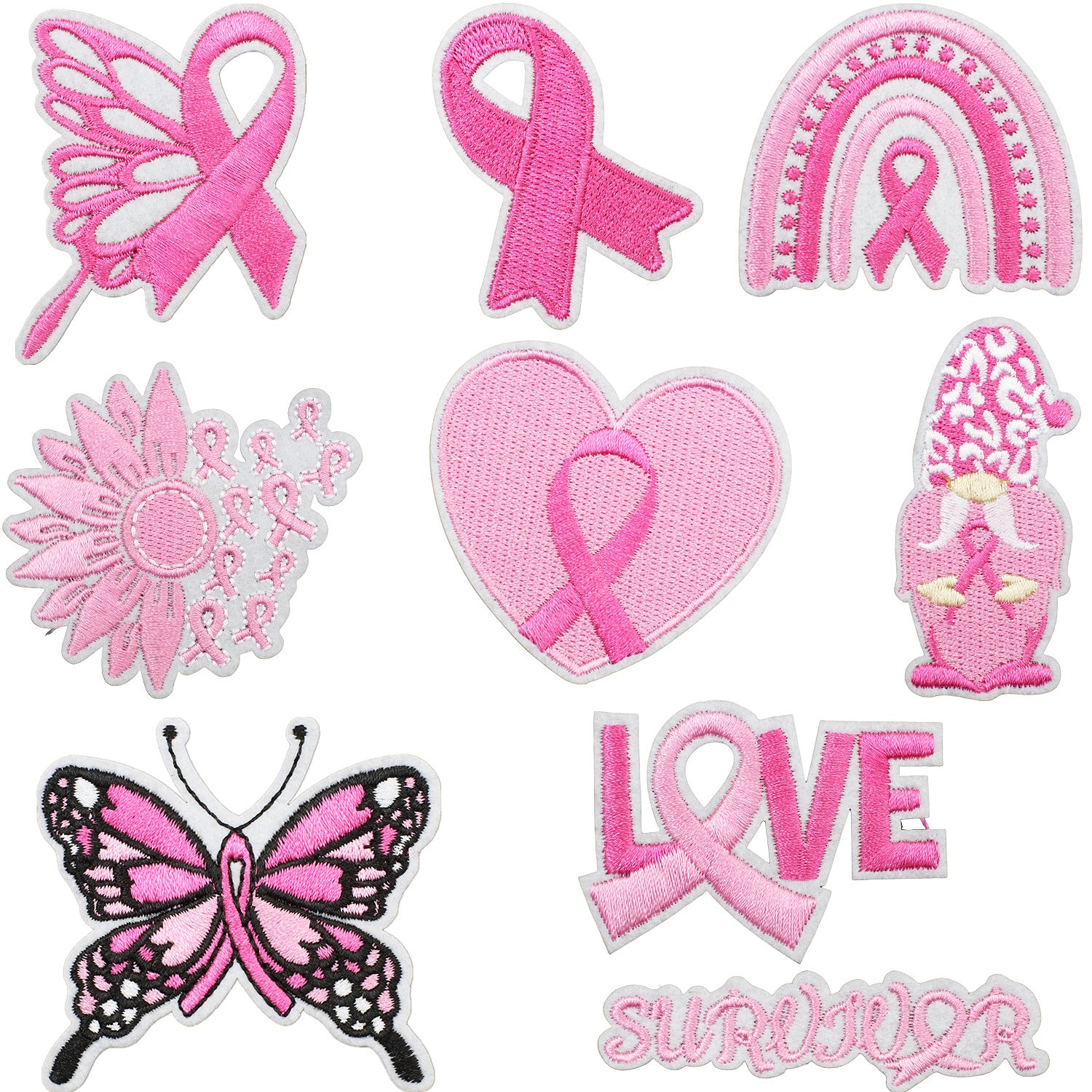 Wholesale Health Day Care for Women Pink Embroidery DIY Patches