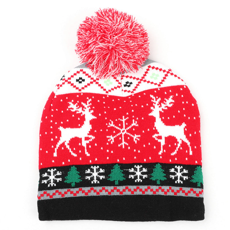 Wholesale autumn winter Christmas knitted jacquard hat warm cold hat