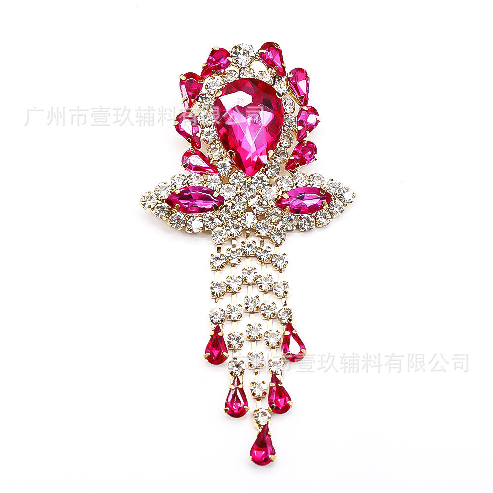 Wholesale 5. 5CM Waterdrop Diamond Crystal Tassel DIY Patches
