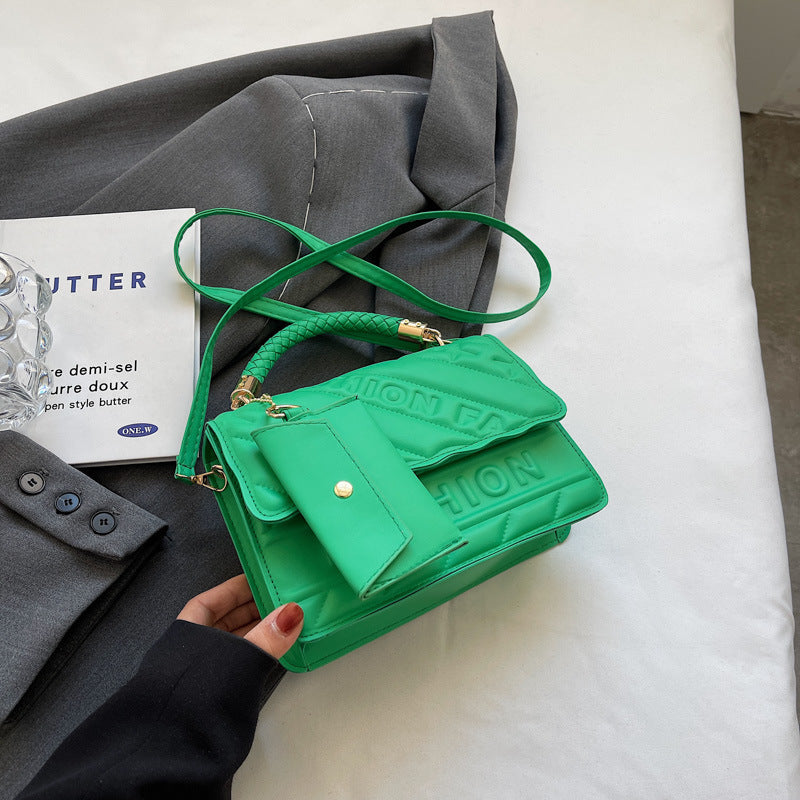 Wholesale Solid Color Embossed Shoulder Bag