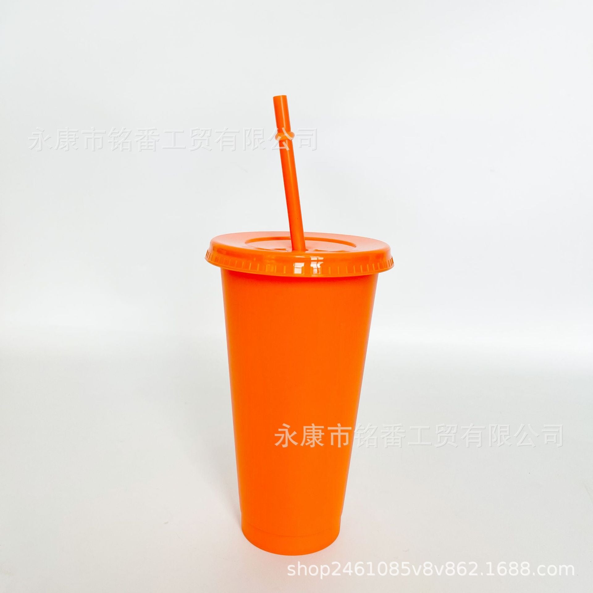 Wholesale 5pcs 24OZ solid color PP plastic large capacity 710ml straw cup