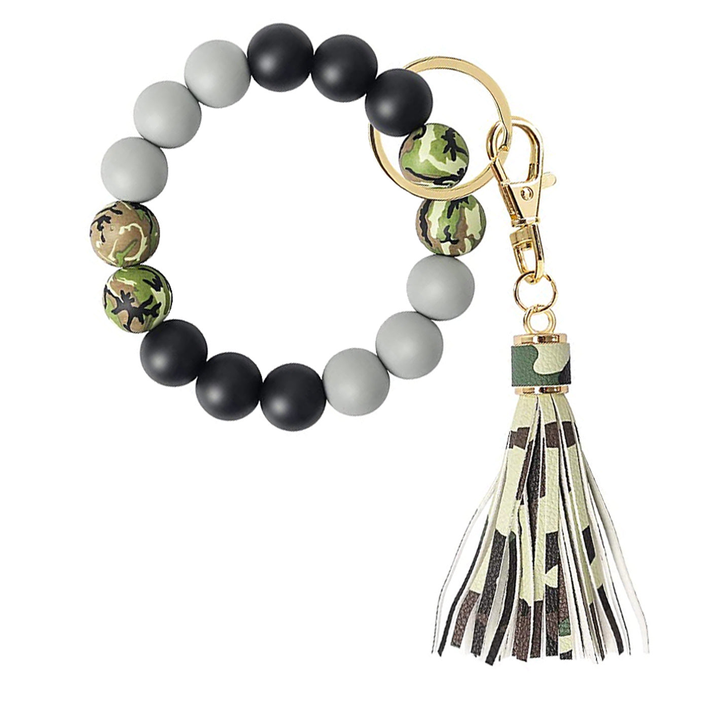 Wholesale PU Tassel Keychain Leopard Camo Silicone Wrist Keychain