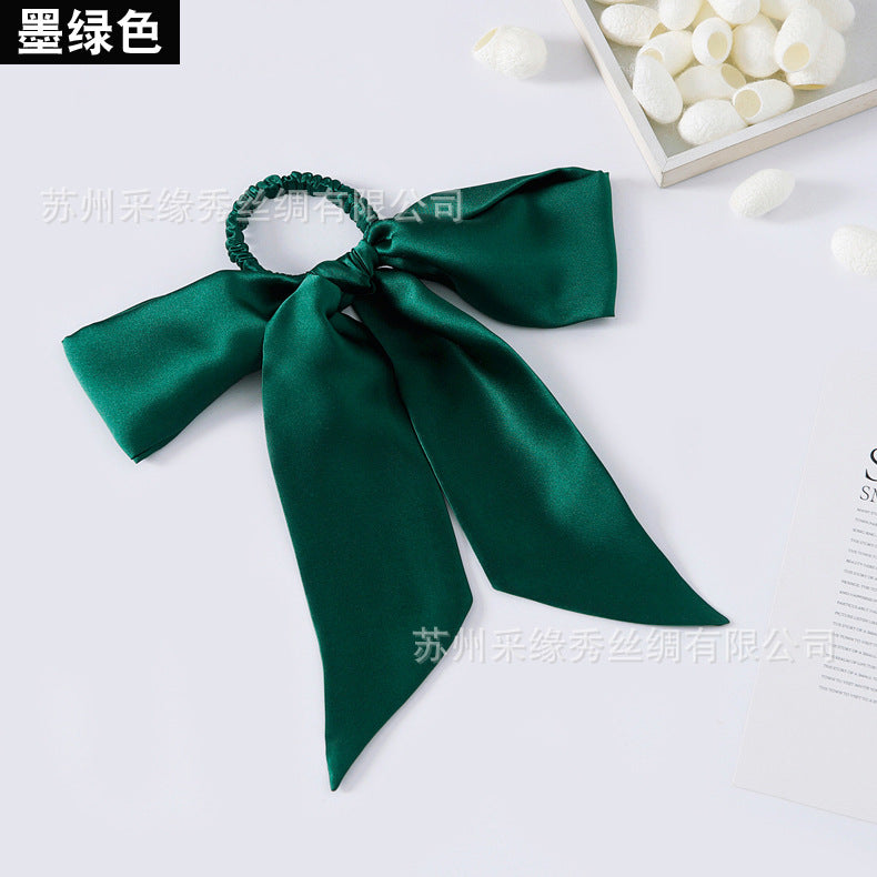 Wholesale hair rope hair accessories bow silk hair ring Hair Scrunchies