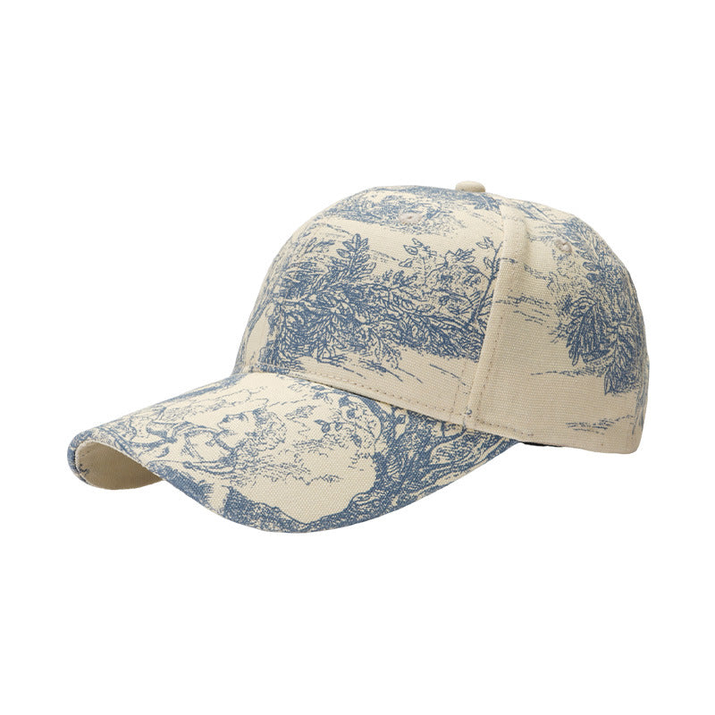 Wholesale The New Big Head Circumference Hard Top Cotton Fashion National Style Landscape Painting Cap