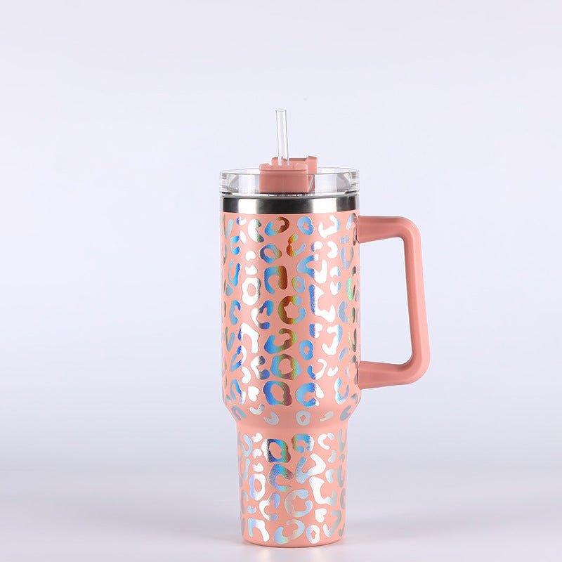 Wholesale Tumbler Ice Bullies Cup  Leopard Print Thermos Cup Straw Cup 40OZ Car Cup Ice Cup