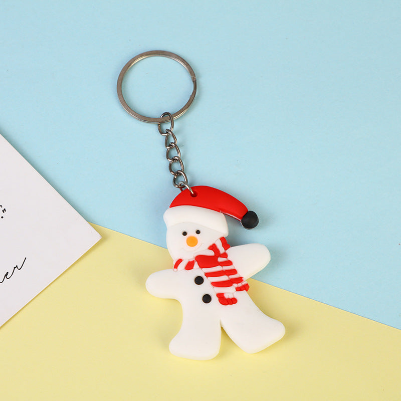 Wholesale 50pcs PVC Double-sided Christmas Keychain