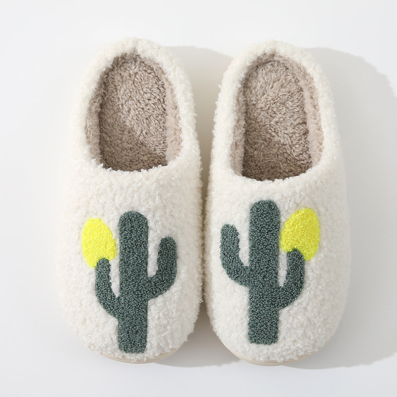 Wholesale New Cactus Thick Anti-slip Cute Winter Cotton Slippers