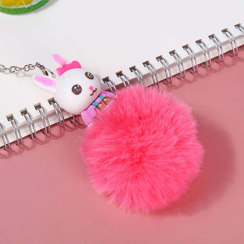 Wholesale Creative Hair Ball Pendant Black Student Cute Cute Rabbit Pendant Water Pen