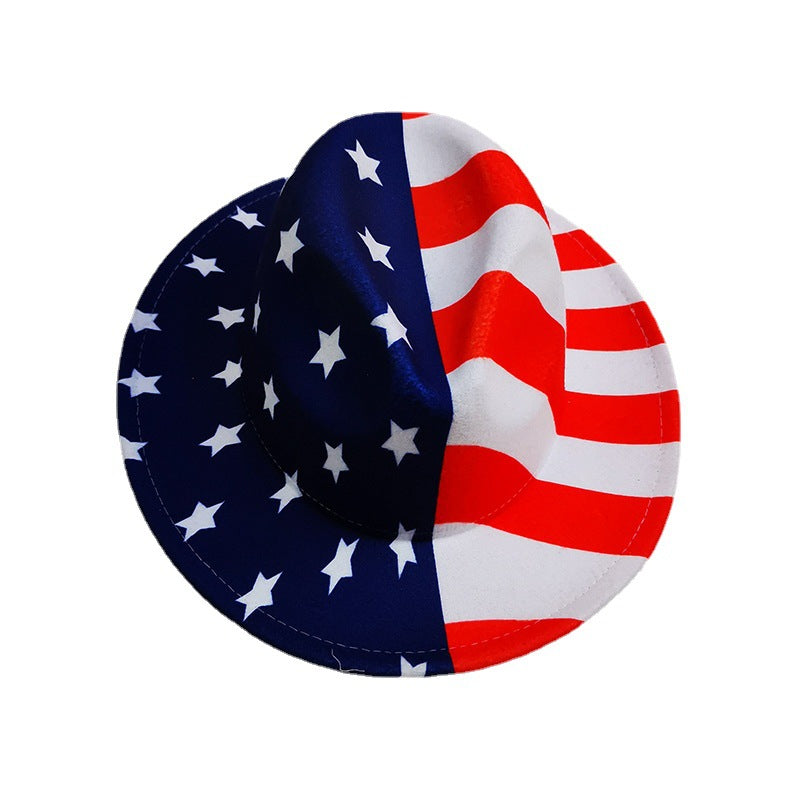 Sombrero de jazz de lana de lana de bandera estadounidense al por mayor