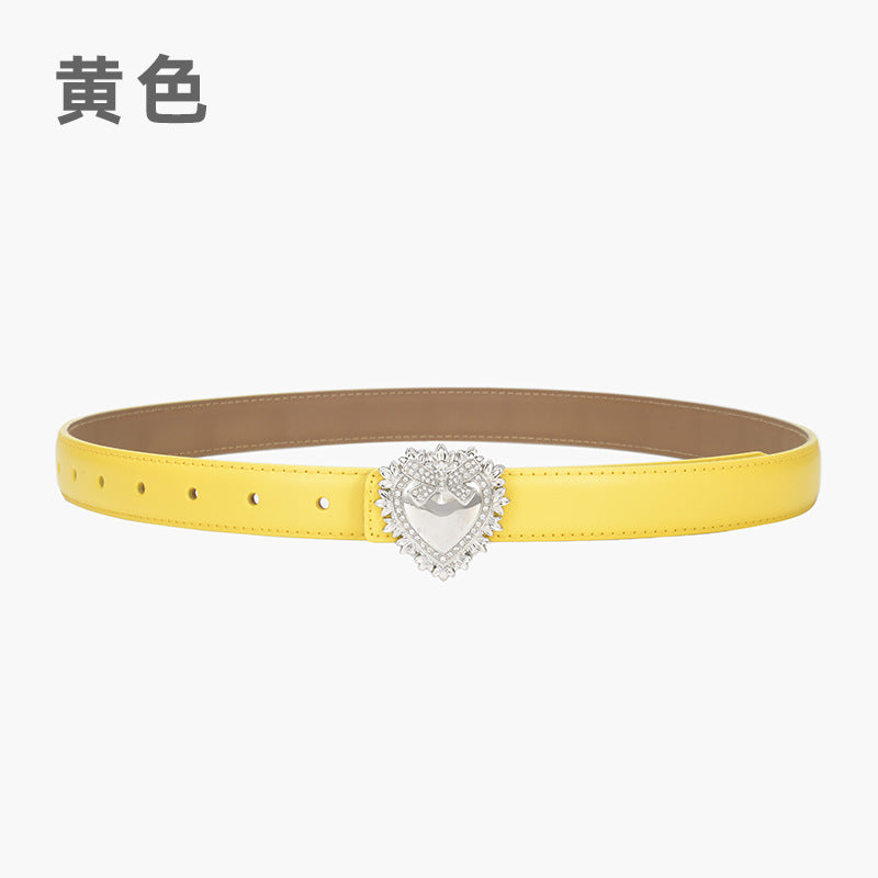 Wholesale Silver Love Buckle Genuine Leather Belt