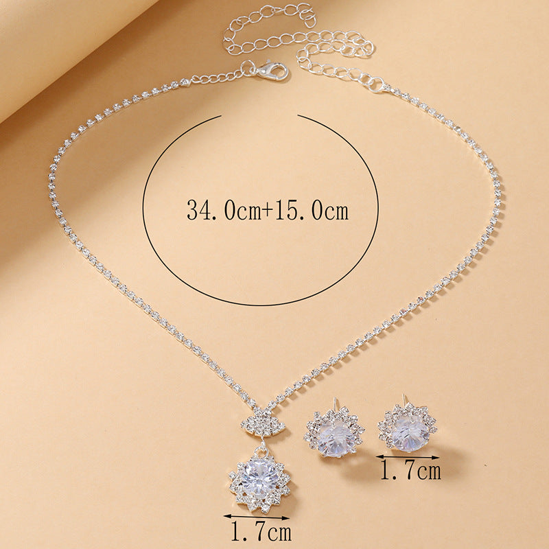 Wholesale Super Flash Rhinestone Necklace Earring Set