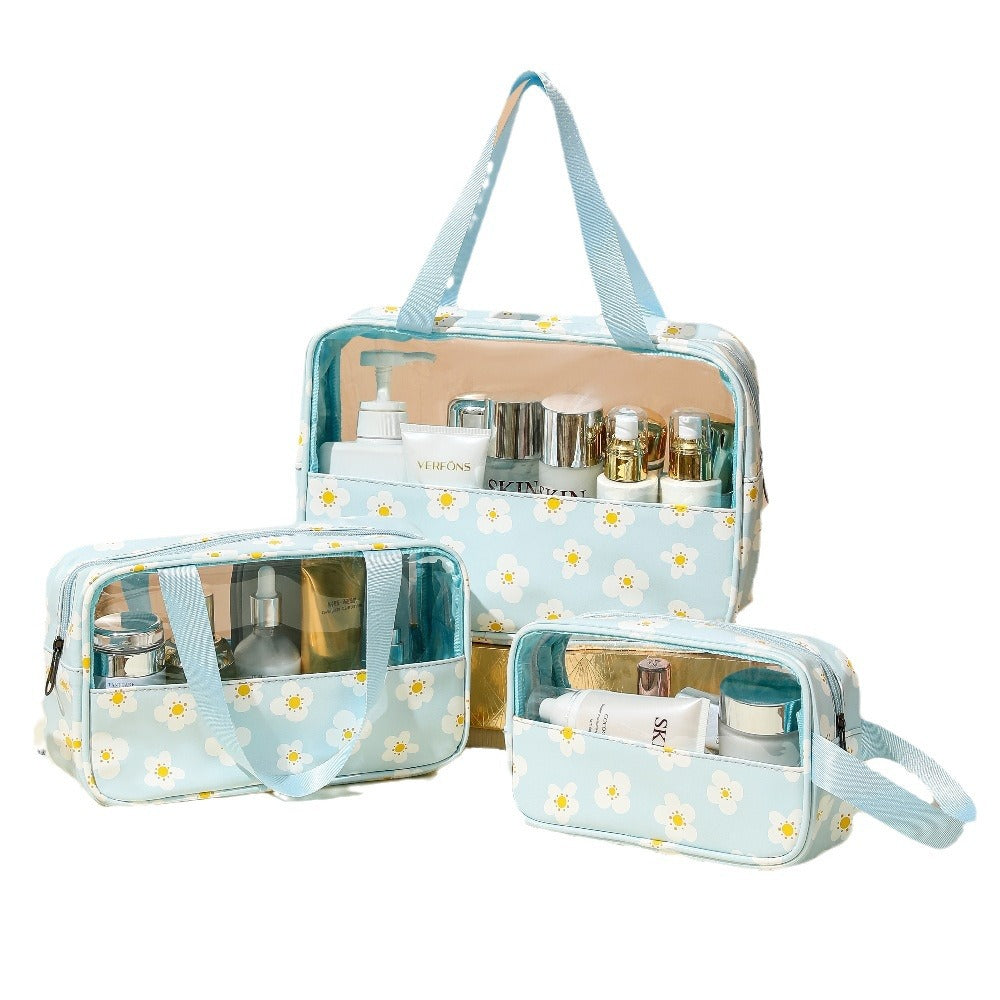 Wholesale Transparent Makeup Bags with Large Capacity Travel PU Storage Bags