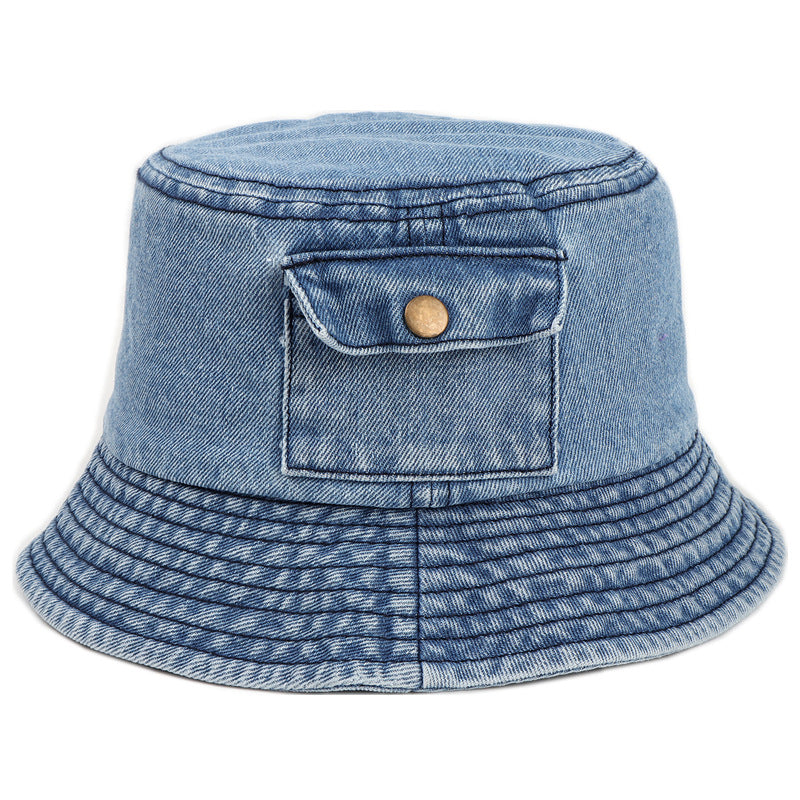Wholesale Vintage Denim Small Pocket Washed Fashion Sunscreen Sun Hat