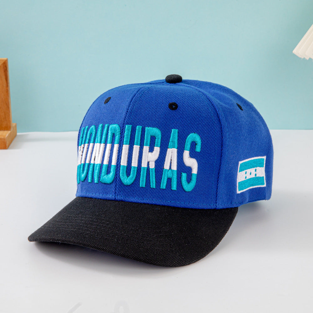 Wholesale Multi country flag hat color blocked flat brimmed baseball cap