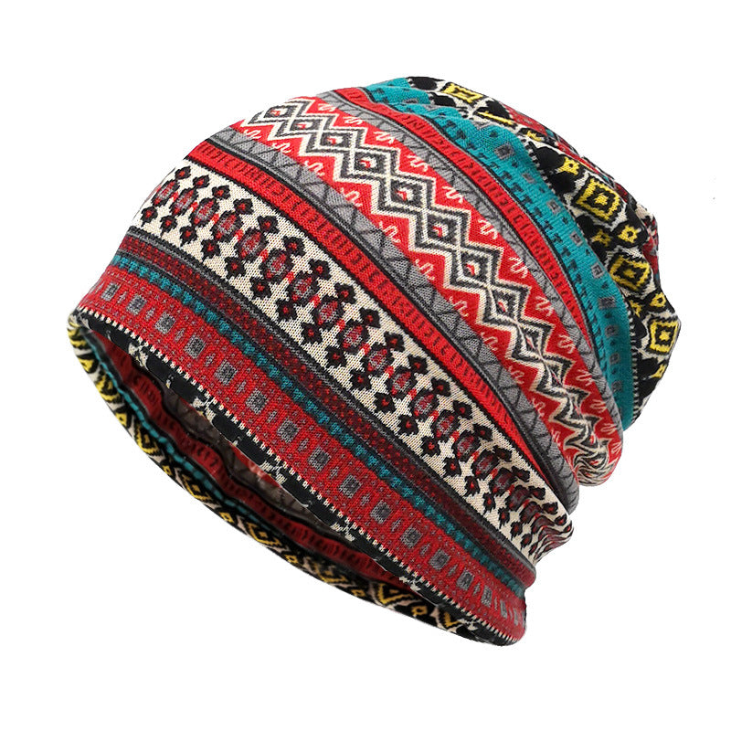 Wholesale Bohemian Style Pile Hat Scarf Dual Purpose Beanie Hat