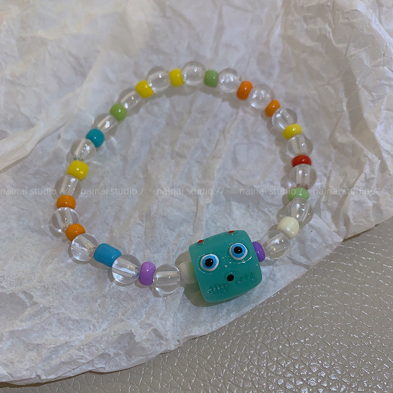 Wholesale Imitation Pearl Funny Little Monster Bracelet