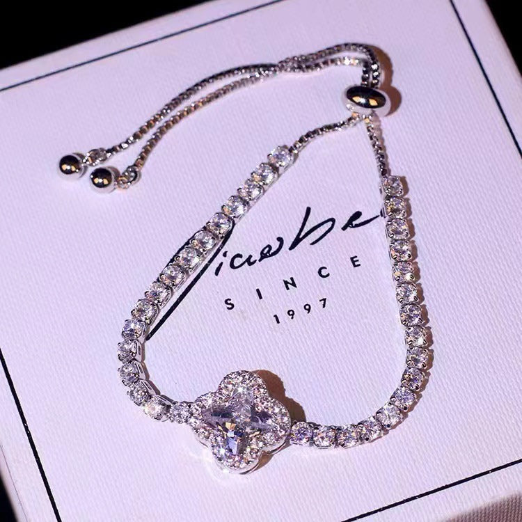 Wholesale Micropaved Zirconia Adjustable Copper Bracelet