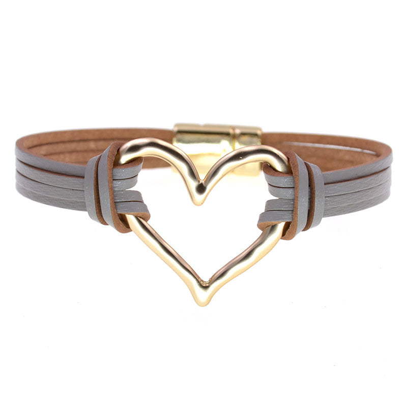 Wholesale Layered large heart-shaped women' s bracelet