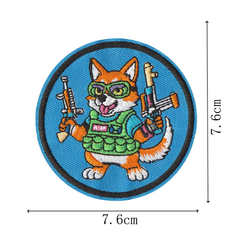 Wholesale Trendy Tactical Fox Embroidered Patches 16 Pieces Jungle Combat Iron On Appliques For Clothing Bags DIY Resale