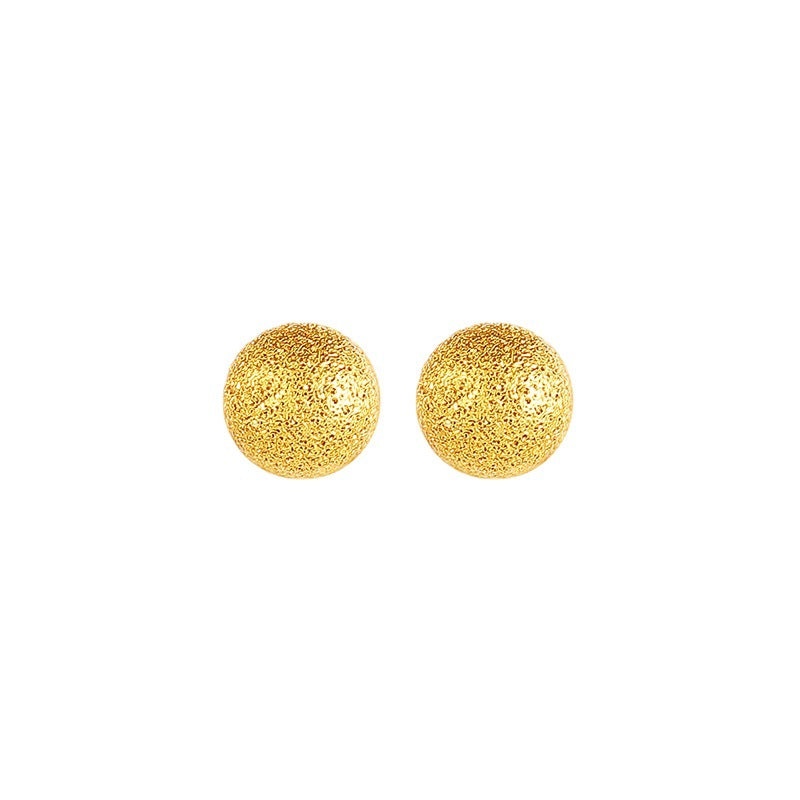 Wholesale Copper Gold Plated Matte Smooth Round Mini Exquisite Simple Earrings