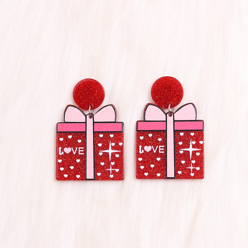 Wholesale Valentine's Day Leather Jacket Acrylic Earrings