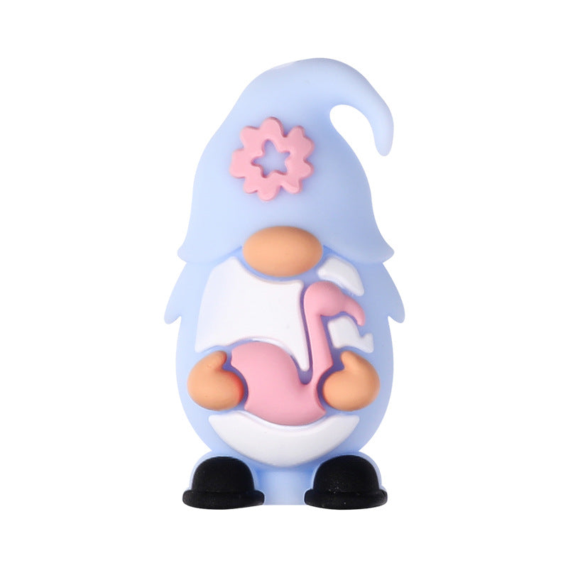 Wholesale 20pcs Gnome 3D Silicone Beads Diy  Bracelet Necklace Accessories Summer Jewelry Silicone Beads