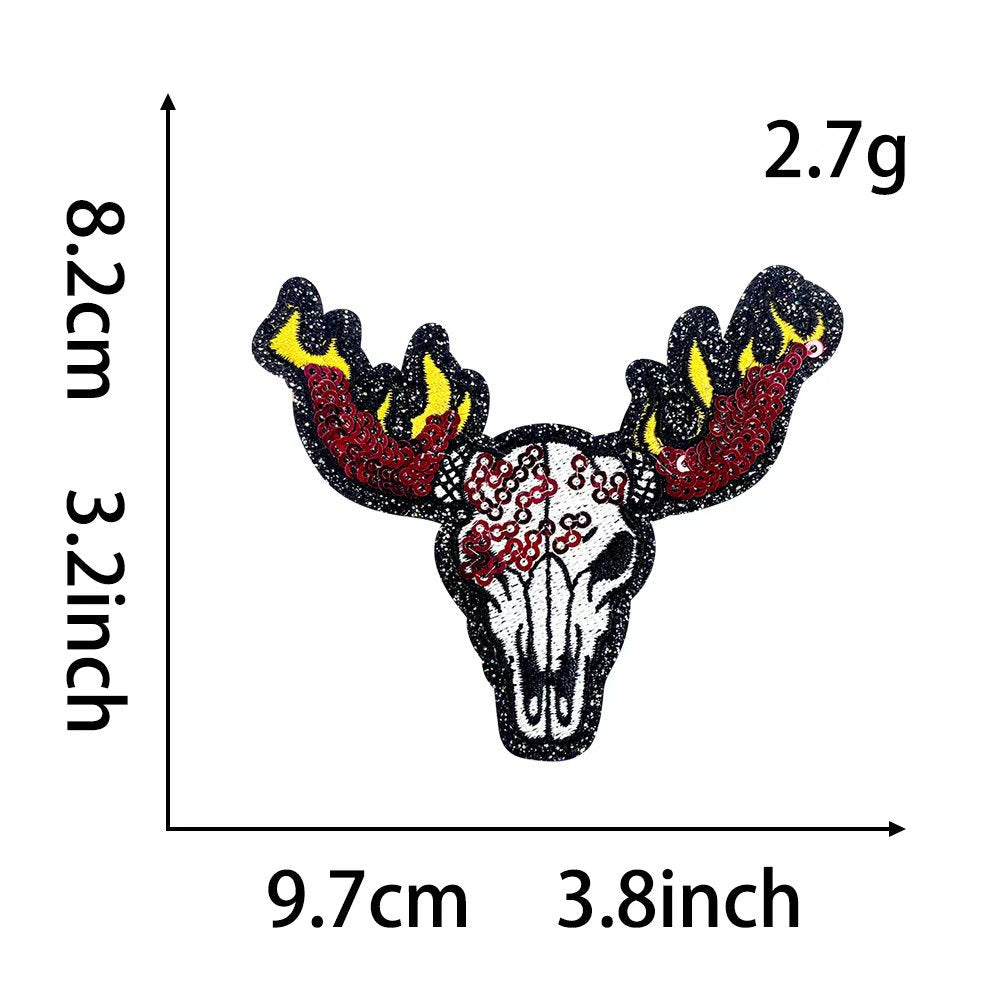 Wholesale Antler Fishing Rod Forest Outdoor Black DIY Patches