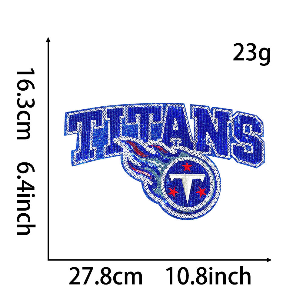 Wholesale Football Team Sequin Logo Patches Stylish Embroidered Applique For ets Boutique DIY Supply OLY Exclusive