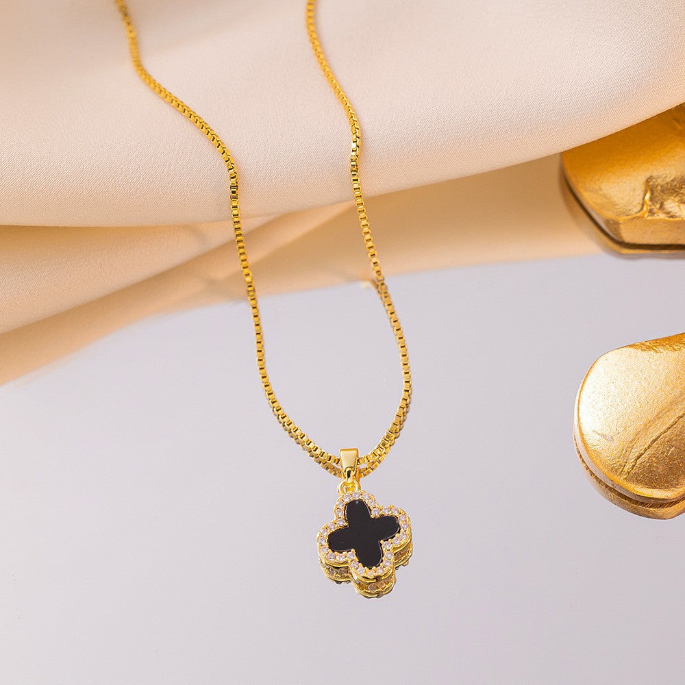 Wholesale Simple and Color Preserving Titanium Steel Women's Versatile Niche High End Exquisite Light Luxury Versatile Simple Necklace